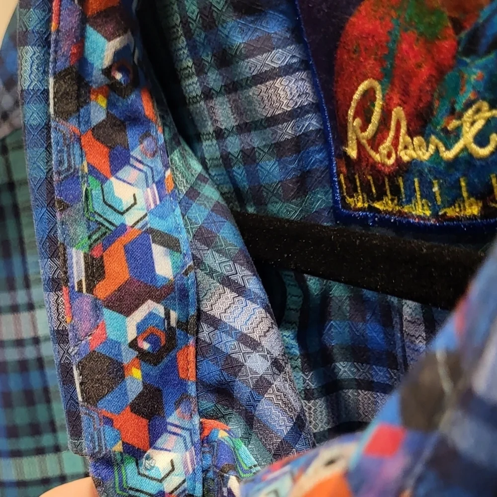 Robert Graham Blue & Green Plaid Long Sleeve Button-up shirt, 3XL - Picture 5 of 6